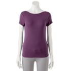 Women's Apt. 9&reg; Scoop-back Tee, Size: Large, Purple