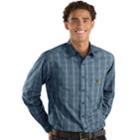 Men's Antigua West Virginia Mountaineers Plaid Pattern Button-down Shirt, Size: Small, Blue (navy)