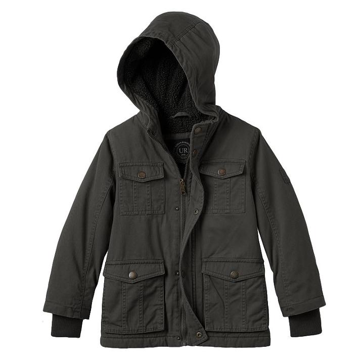 Boys 4-7 Urban Republic Hooded Sherpa-lined Midweight Jacket, Boy's, Size: 4, Dark Grey
