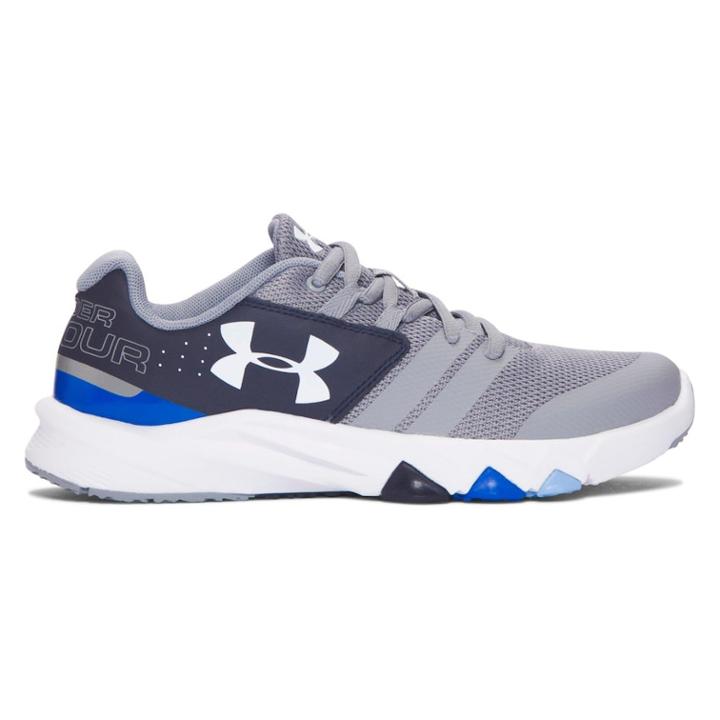 Under Armour Primed Grade School Boys' Running Shoes, Size: 4, Med Grey