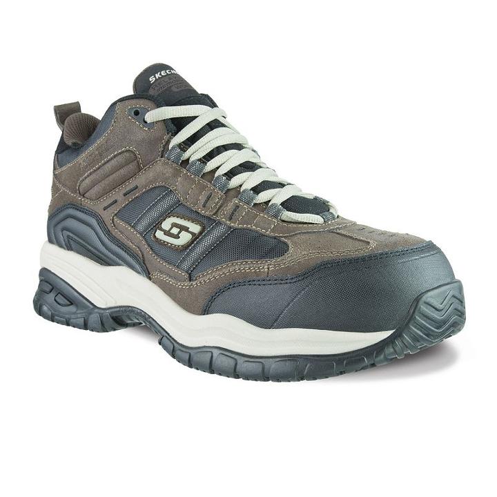 Skechers Relaxed Fit Soft Stride Canopy Men's Work Shoes, Size: 10.5, Dark Brown