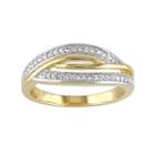 1/8 Carat T.w. Diamond Two Tone Sterling Silver Twist Ring, Women's, Size: 7, White