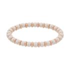 Gold Tone Simulated Pearl Stretch Bracelet, Women's, Pink