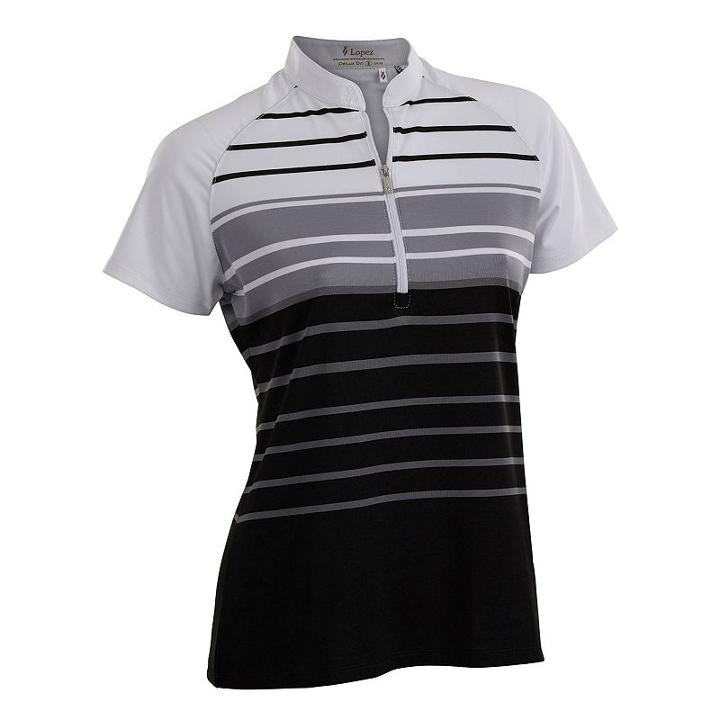 Women's Nancy Lopez Point Short Sleeve Golf Polo, Size: Medium, White