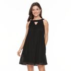 Women's Hope & Harlow Sleeveless Halter Strap Keyhole Dress, Size: 10, Black