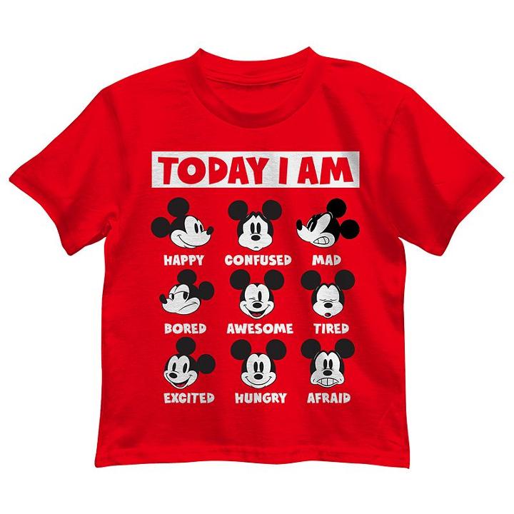 Disney's Mickey Mouse Boys 4-7 Expressions Today I Am Graphic Tee, Size: 4, Brt Red