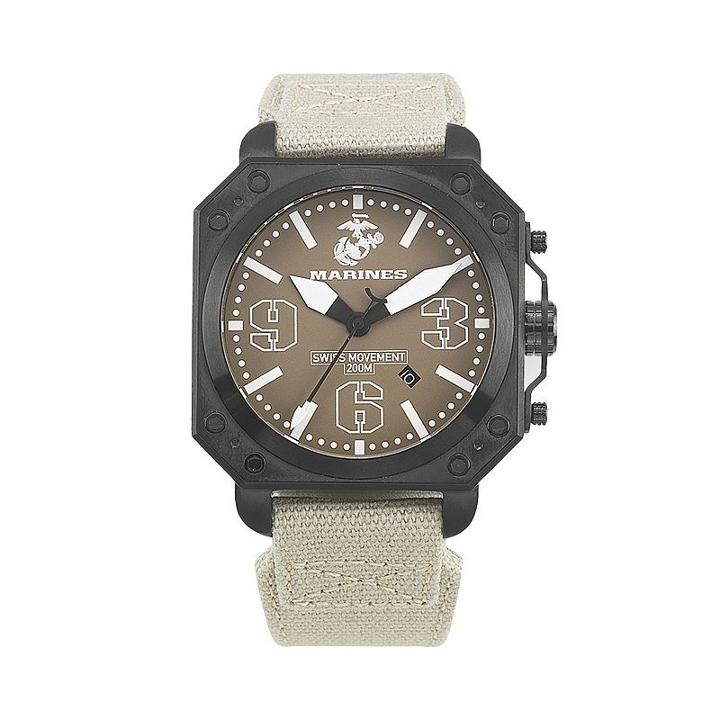 Wrist Armor Men's Military United States Marine Corps Watch - 37wa014701a, Beig/khaki