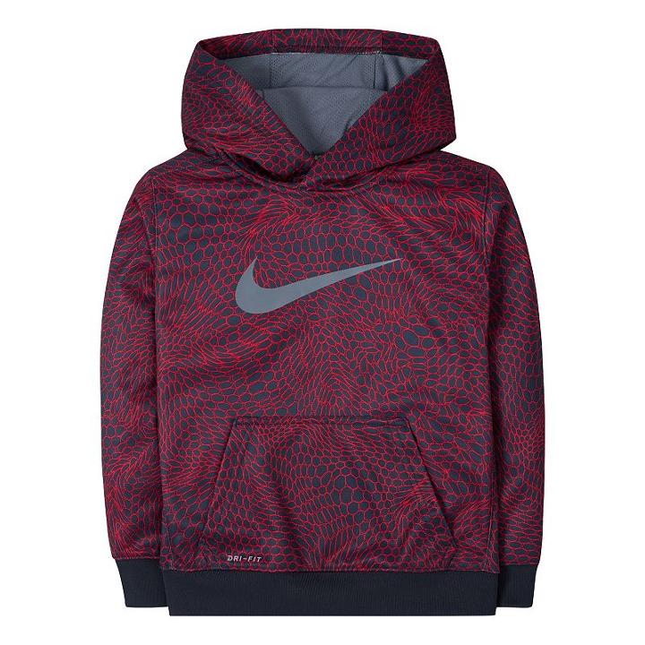 Boys 4-7 Nike Therma-fit Fleece Sublimated Snakeskin Hoodie, Boy's, Size: 7, Brt Red