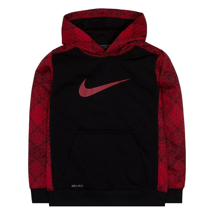 Boys 4-7 Nike Therma-fit Fleece Geometric Raglan Hoodie, Boy's, Size: 4, Med Red