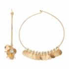 Jennifer Lopez Clear Bead & Disc Hoop Earrings, Women's, Gold