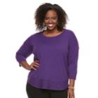 Plus Size Dana Buchman Curved Hem Sweater, Women's, Size: 4xl, Lt Purple