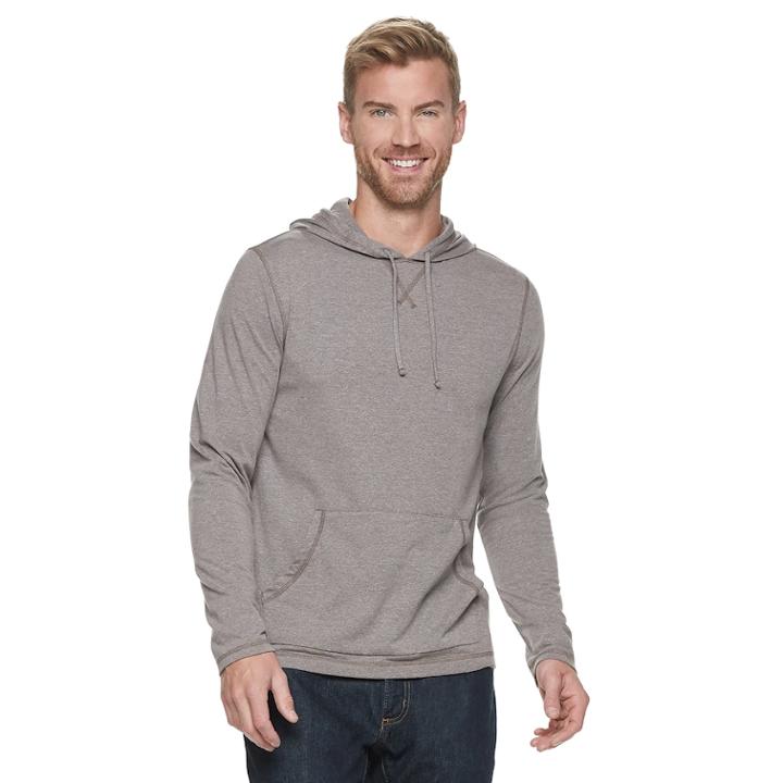 Men's Sonoma Goods For Life™ Modern-fit Supersoft Hoodie Tee, Size: Medium, Dark Grey