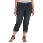Plus Size Jennifer Lopez Cuffed Jean Capris, Women's, Size: 20 W, Blue