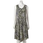 Women's World Unity Print Crochet Shift Dress, Size: Xl, Grey (charcoal)