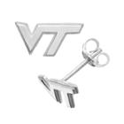 Dayna U Virginia Tech Hokies Sterling Silver Logo Stud Earrings, Women's, Grey