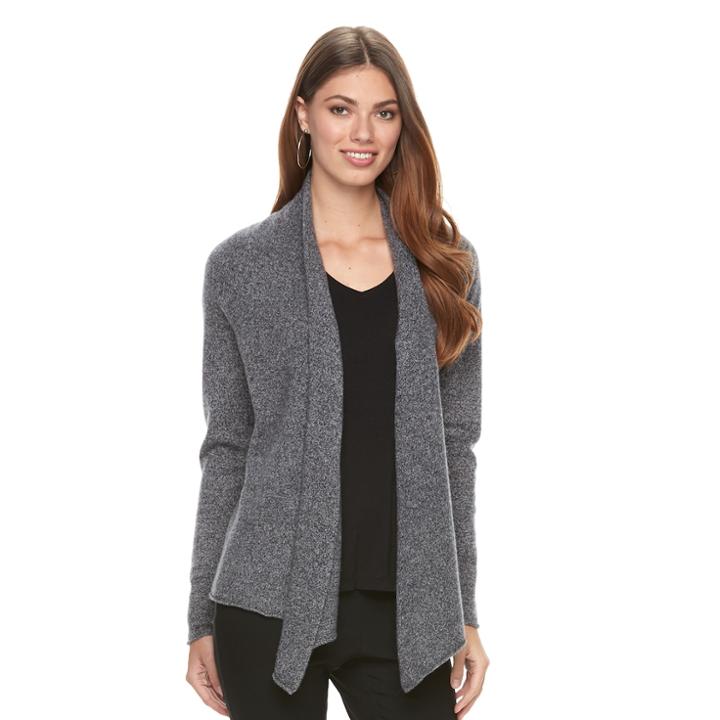 Women's Apt. 9&reg; Cashmere Flyaway Cardigan, Size: Xl, Multicolor