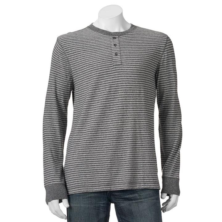 Men's Sonoma Goods For Life&trade; Slim-fit Everyday Henley Tee, Size: Small, Dark Grey