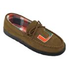 Men's Miami Hurricanes Microsuede Moccasins, Size: 13, Brown