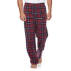 Men's Patterned Microfleece Lounge Pants, Size: Large, Med Red