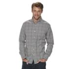 Men's Sonoma Goods For Life&trade; Modern-fit Plaid Poplin Button-down Shirt, Size: Small, Blue