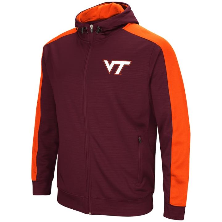 Men's Virginia Tech Hokies Setter Full-zip Hoodie, Size: Medium, Brt Red