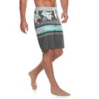 Men's Trinity Collective Viber Striped Floral Stretch Board Shorts, Size: 36, Grey (charcoal)