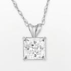 Renaissance Collection 10k White Gold Princess-cut Pendant - Made With Swarovski Zirconia, Women's