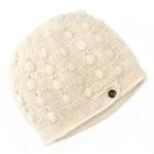 Sijjl Fleece-lined Crochet Wool Beanie Hat, Women's, White
