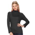 Petite Croft & Barrow&reg; Mockneck Tee, Women's, Size: Xl Petite, Black