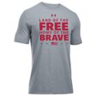 Men's Under Armour Land Of The Free Tee, Size: Large, Med Grey