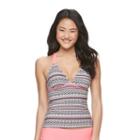 Mix And Match Geometric Crisscross Tankini Top, Size: Xs, Ovrfl Oth