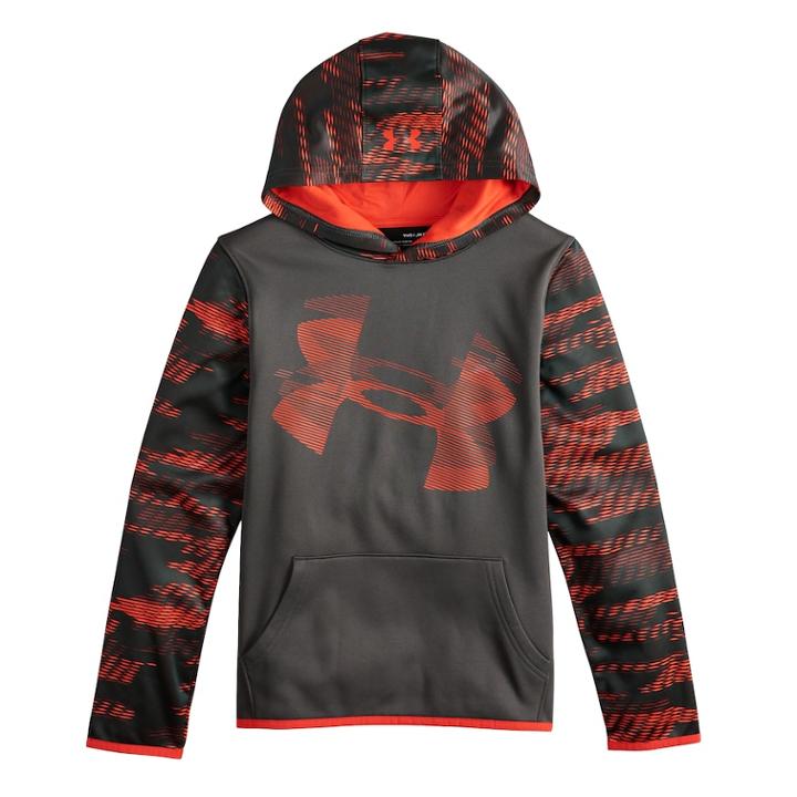 Boys 8-20 Under Armour Armour Fleece Highlight Hoodie, Size: Small, Grey (charcoal)