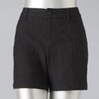 Women's Simply Vera Vera Wang Jacquard Textured Shorts, Size: 2, Black