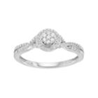 Hallmark Sterling Silver 1/5 Carat T.w. Diamond Cluster Halo Ring, Women's, Size: 6, White