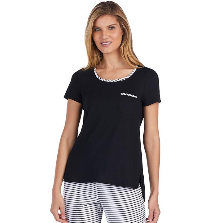 Women's Jockey Contrasting Tee, Size: Medium, Black