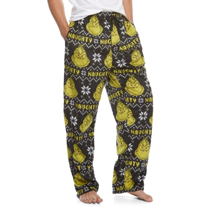 Men's Dr. Seuss Grinch Lounge Pants, Size: Large, Black