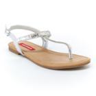 Unionbay Women's Beaded T-strap Sandals, Girl's, Size: 6, Silver