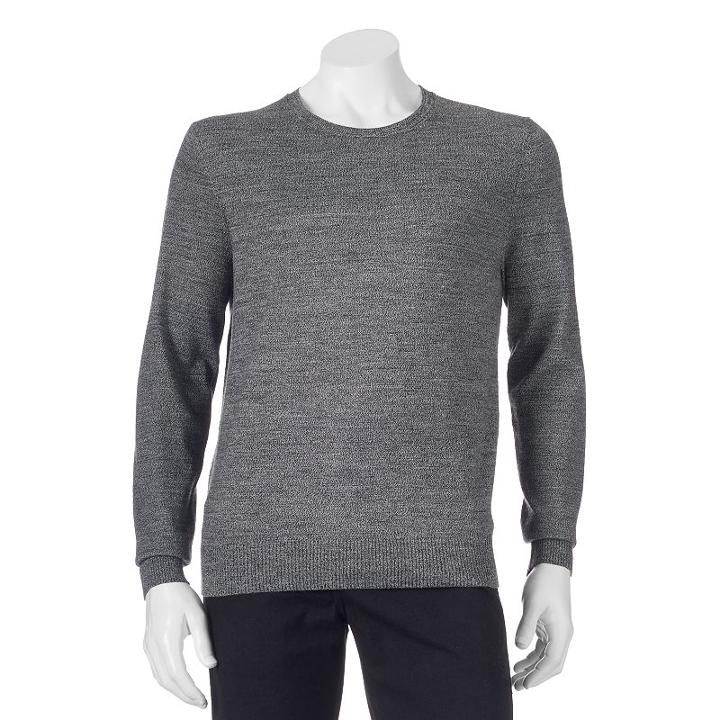 Men's Apt. 9&reg; Modern-fit Solid Merino Crewneck Sweater, Size: Small, Med Grey