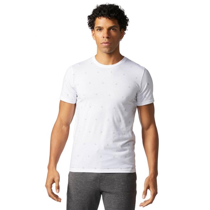 Men's Adidas All-over Logo Tee, Size: Medium, White