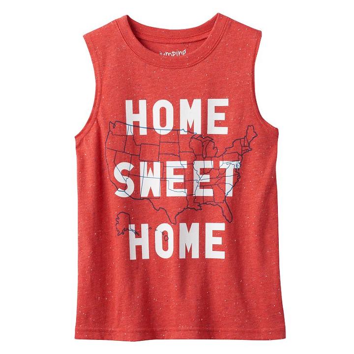 Boys 4-10 Jumping Beans&reg; Home Sweet Home Usa Graphic Tank Top, Boy's, Size: 6, Lt Orange