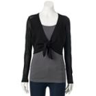 Women's Apt. 9&reg; Tie Front Shrug, Size: Xs, Black