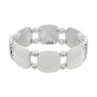 Epoxy Chicklet Stretch Bracelet, Women's, White