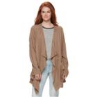 Juniors' Love, Fire Twill Open Front Jacket, Teens, Size: Small, Med Brown