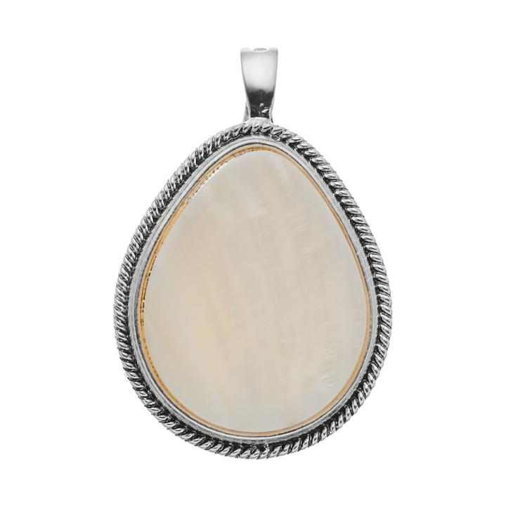 Wearable Art Cabochon Rope Teardrop Pendant, Women's, White