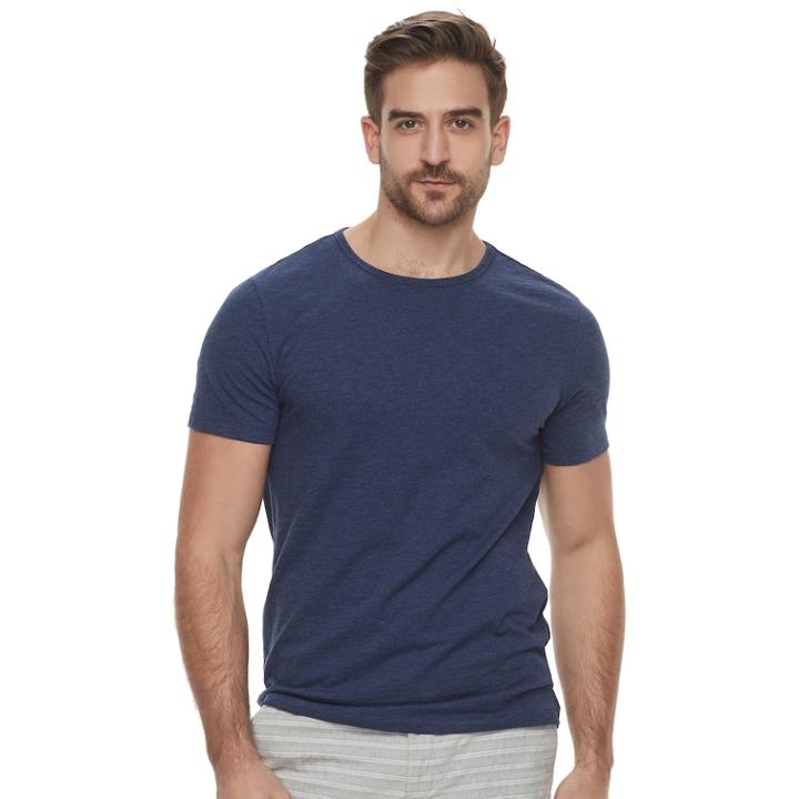 Men's Marc Anthony Core Slim-fit Stretch Crewneck Tee, Size: Medium, Blue (navy)