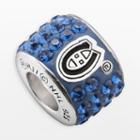 Logoart Montreal Canadiens Sterling Silver Crystal Logo Bead - Made With Swarovski Crystals, Women's, Blue