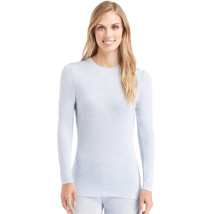 Women's Cuddl Duds Softwear Crewneck Top, Size: Xs, Med Blue
