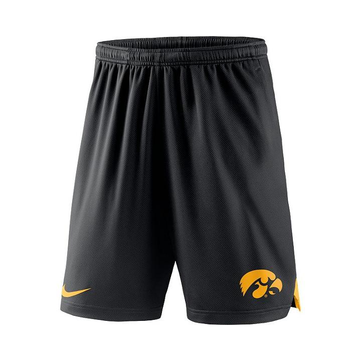 Men's Nike Iowa Hawkeyes Football Dri-fit Shorts, Size: Medium, Black