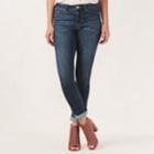 Women's Lc Lauren Conrad Cuffed Ankle Skinny Jeans, Size: 6, Med Blue
