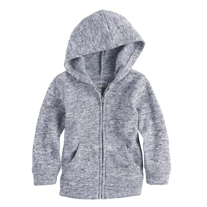 Baby Boy Jumping Beans &reg; Fleece-lined Hoodie, Size: 6 Months, Grey